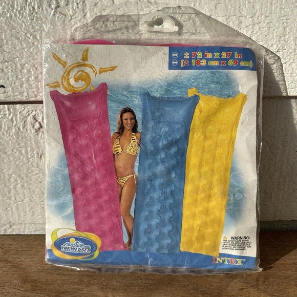 Vintage INTEX The Wet Set 2010 Swim Pool Air Mat Raft Float 72"X27" Pink New - Picture 1 of 5